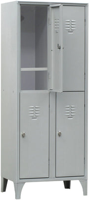 Armadio sovrapposto a 4 posti con piano portascarpe cm. 70x50x180h