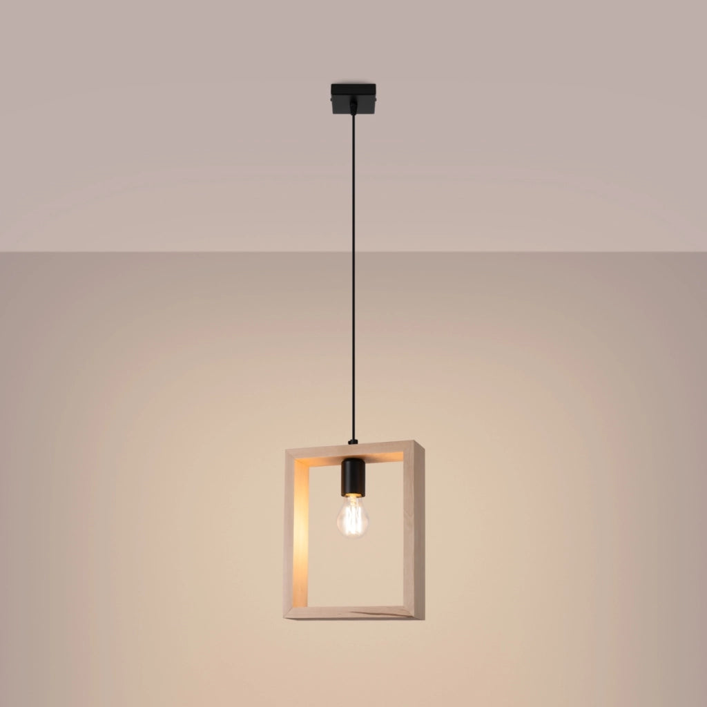 Lampada a sospensione ARIES in legno naturale