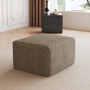 OTTOMANA modulare in tessuto effetto corduroy, color cammello