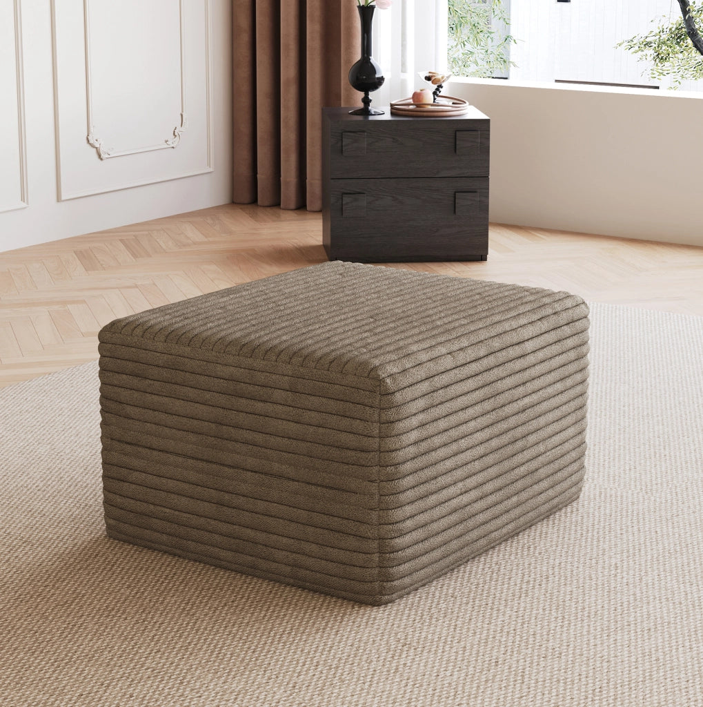 OTTOMANA modulare in tessuto effetto corduroy, color cammello