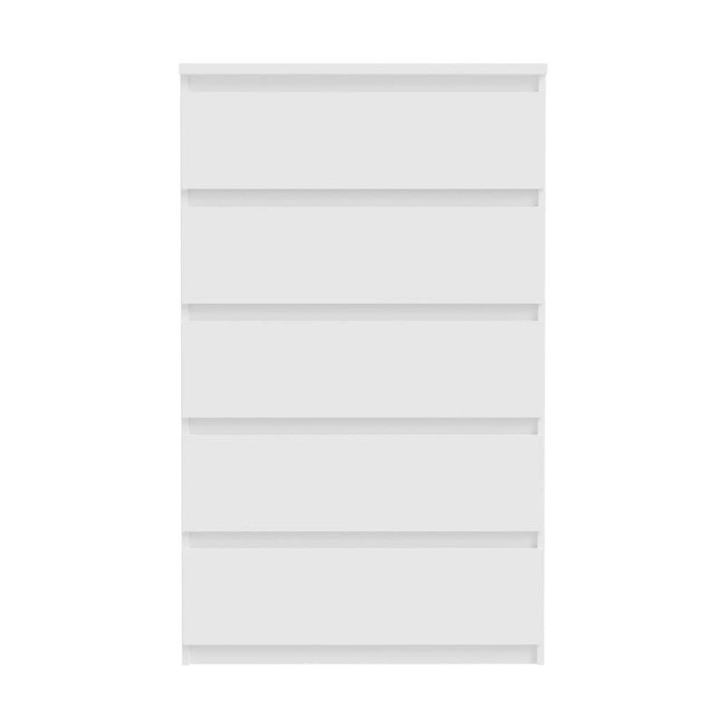 Cassettiera Morgan 5 cassetti 77.2 x 42.2 x H 128.1 cm colore bianco opaco