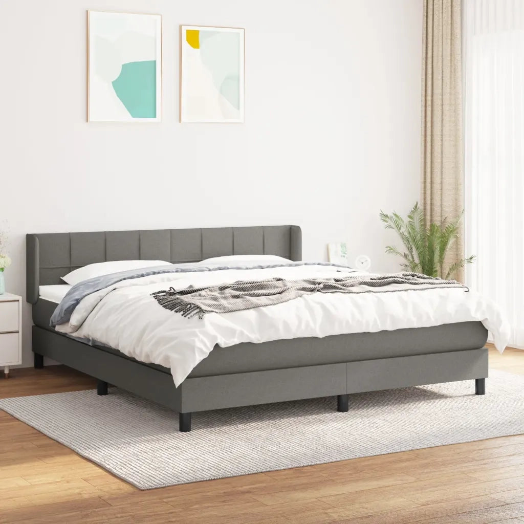 Giroletto a Molle con Materasso Grigio Scuro 180x200 cm Tessutocod mxl 122272