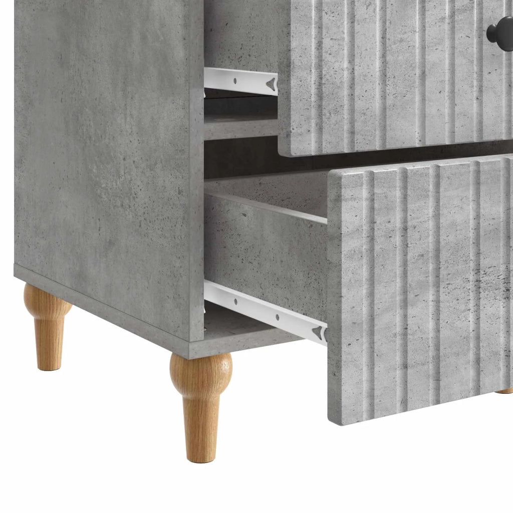 Armadio da Notte con cassetto Grigio Cemento 43x 41 x 66,5 cm