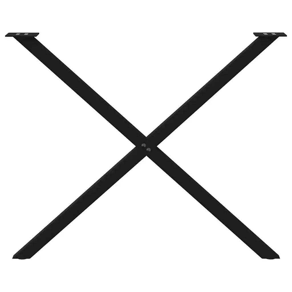 vidaXL Gambe per tavolo da pranzo a forma di X 2 pz nere 90x(72-73) cm in acciaio