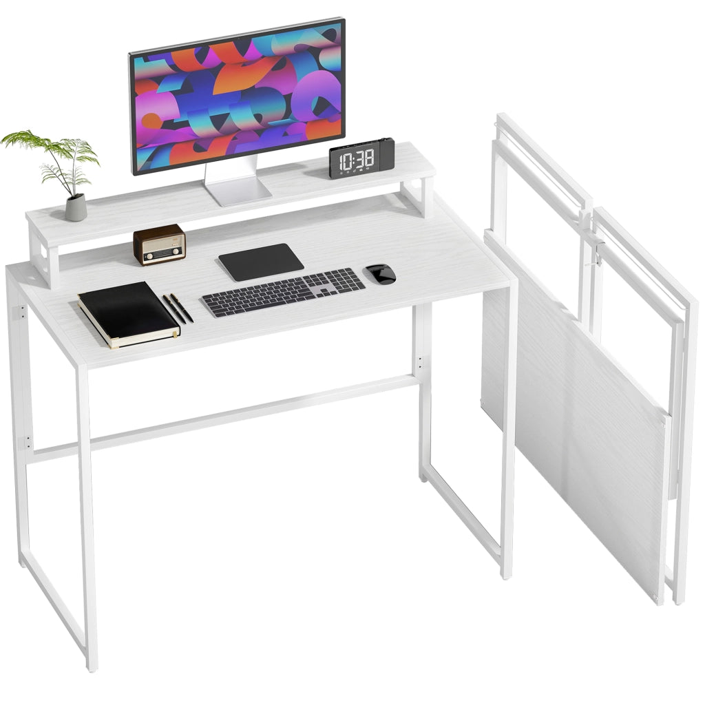 Scrivania Computer con Monitorhalterung ¨C zephmum ¨C Grigio 100x48x87.5 cm