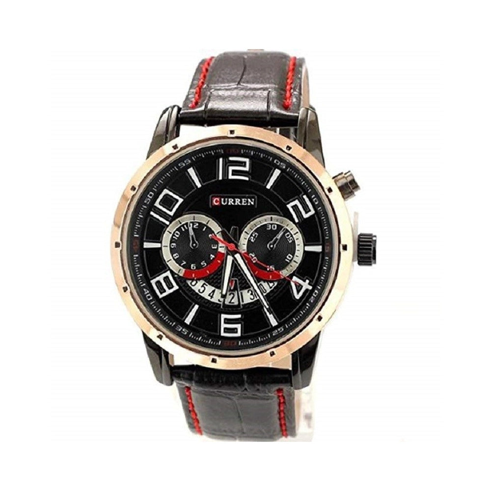 Trade Shop - Orologio Da Polso Per Uomo Con Cinturino In Pelle E Qudrante Nero Curren W8140 -