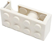 Dispensatore di nastro desktop compatto e delicato - Design miniatura in pietra da costruzione - Lame a lama affilata - Bianco.