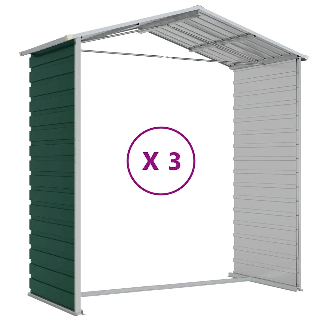Casetta da giardino verde 191x300x198 cm in acciaio zincato 3188233