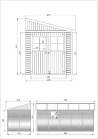 Casa da giardino in legno (senza parete laterale) - 9,91 m?² - TIMBELA M341