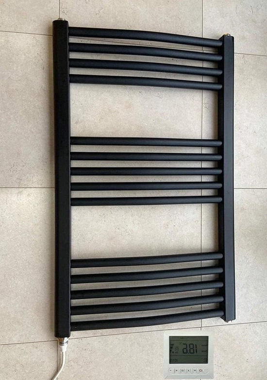 Riscaldatore Elettrico a Pannelli Radianti Neri Curvi 500w x 800h - Timer Termostato per Camera