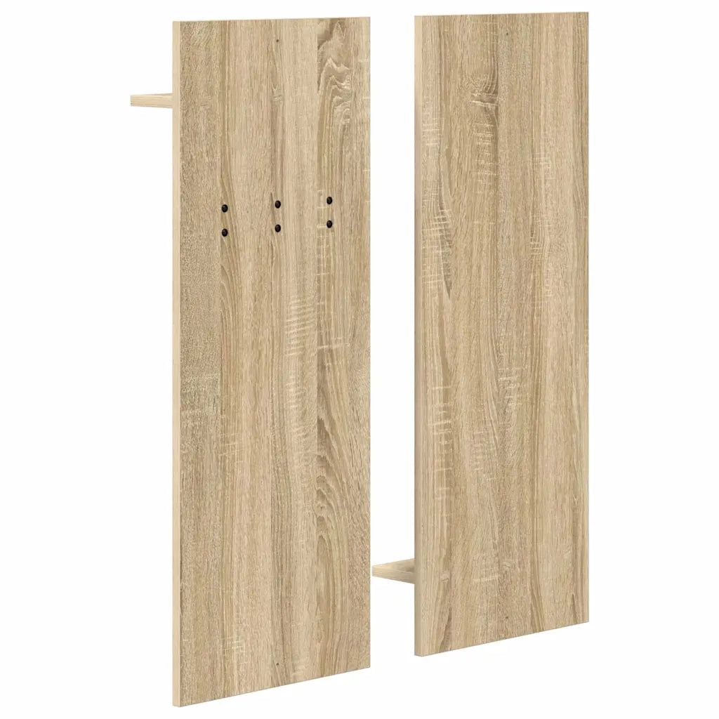 vidaXL Appendiabiti a muro con specchio rovere sonoma 70 x 10 x 90 cm