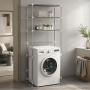 Washing Machine Shelf 3 Shelves Silver 69x28x169 Cm