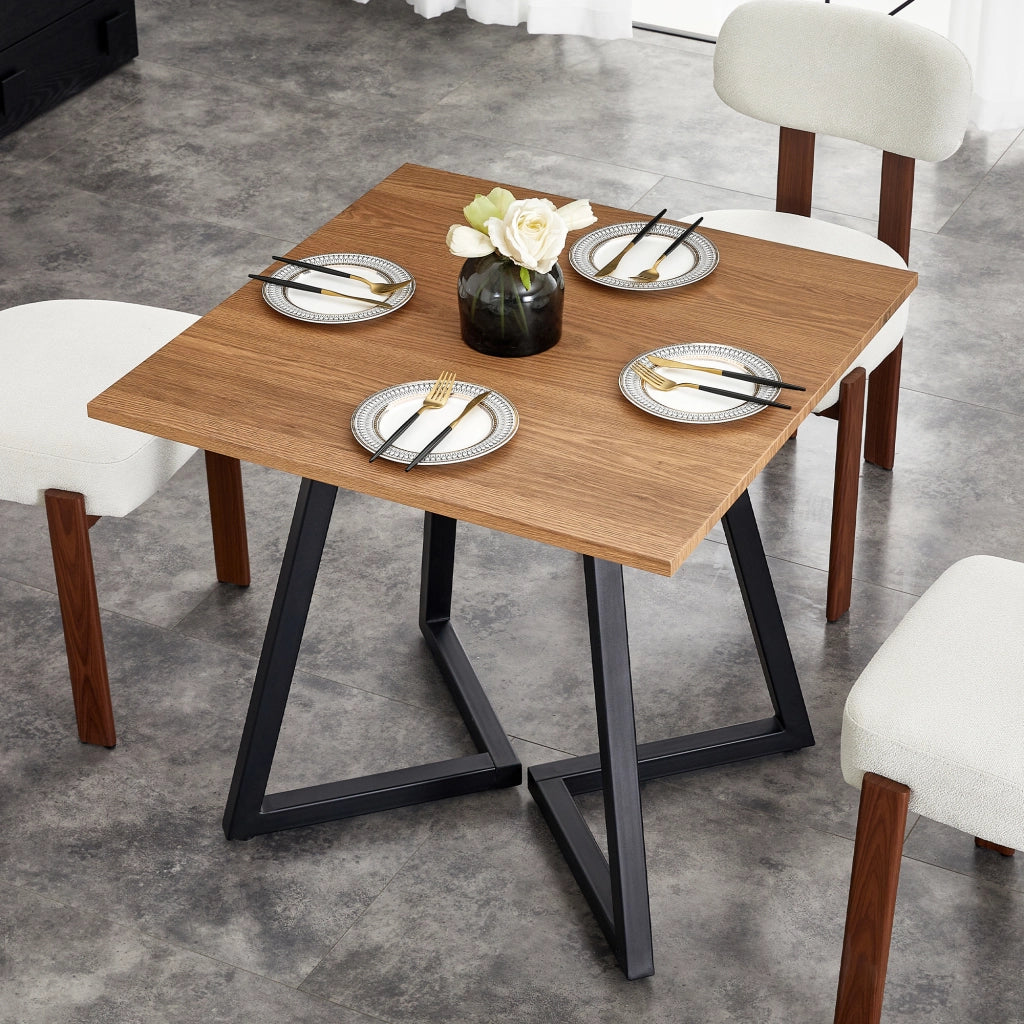 Tavolo da Pranzo Quadrato per 4 Persone ¨C Xylo ¨C 80x80 cm, Metallo, Moderno