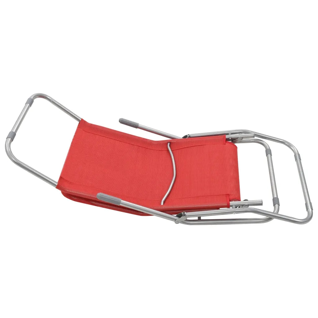 Lettini Prendisole Pieghevoli 2 pz in Textilene Rosso 44339