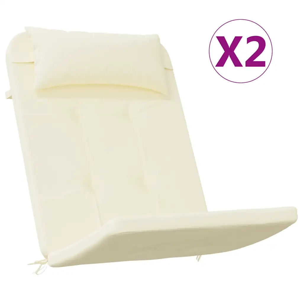 Cuscini per Sedia Adirondack 2 pz Crema in Tessuto Oxfordcod mxl 94318