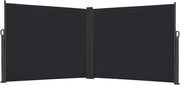 Tenda da Sole Laterale Estensibile 180 x 600 cm Paravento Laterale Privacy Protezione Frangivento per Balcone Terrazza Giardino, Antracite