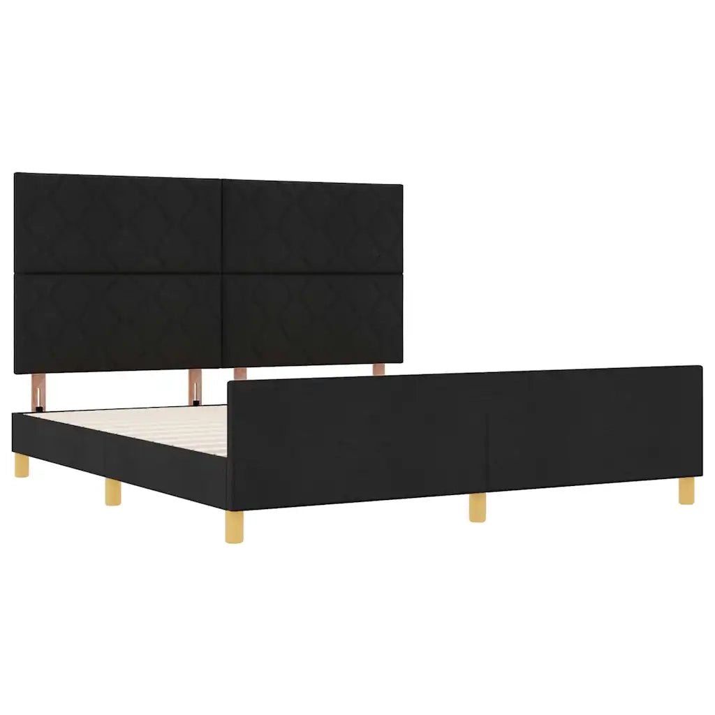 Struttura del letto con testiera Nero 180 x 200 cm Tessuto 3344825