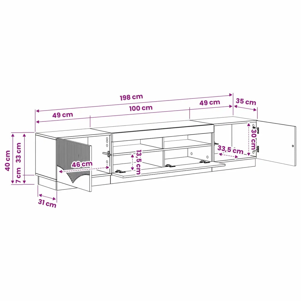 Mobile TV LED a 5 pezzi Bianco Lucido Legno ingegnerizzato 3416843