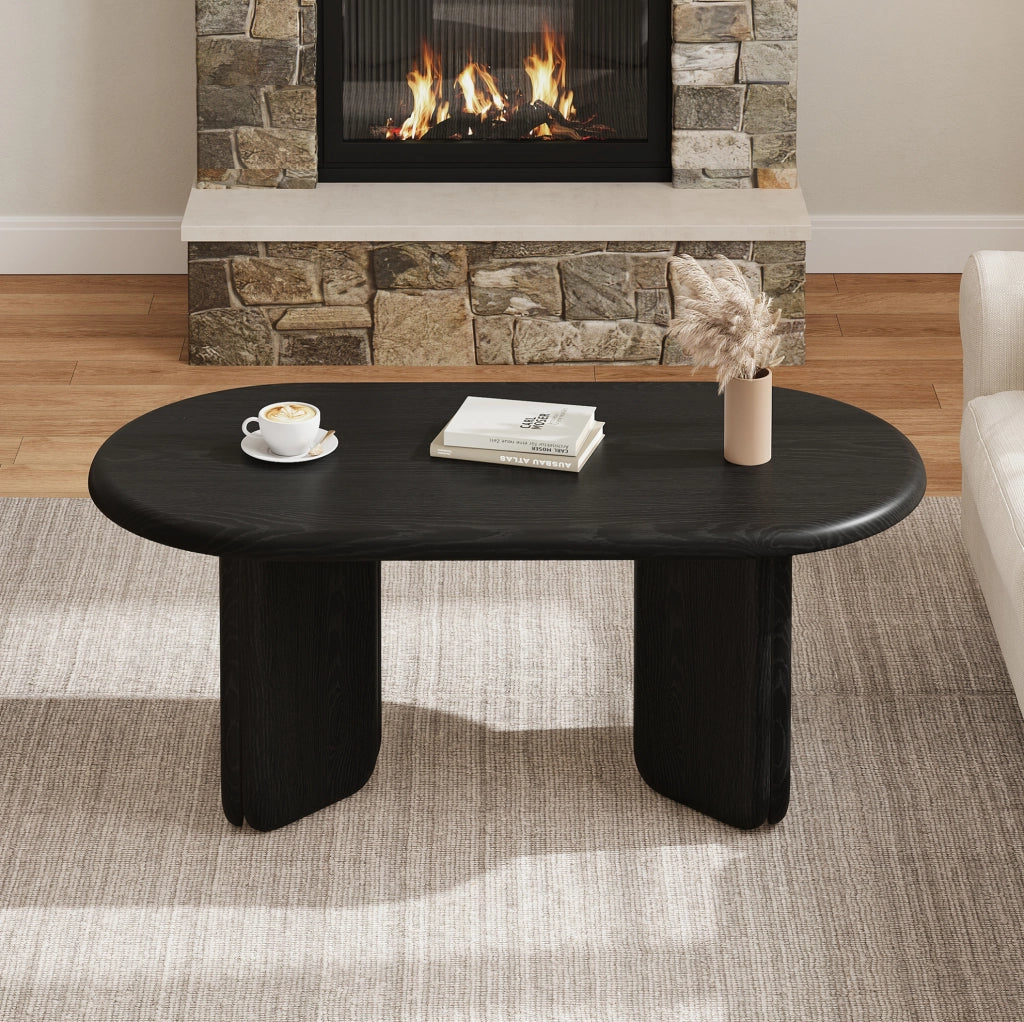 TAVOLO da Caffè Ovale 99x50x40 cm MDF Nero