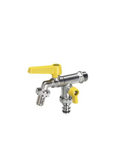Rubinetto doppio con leve colorato in ottone Belfer diametro Ø27mm Colore: Giallo