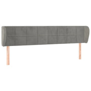 Testiera | Testata ad Orecchio Grigio Chiaro 183x23x78/88 cm in Velluto