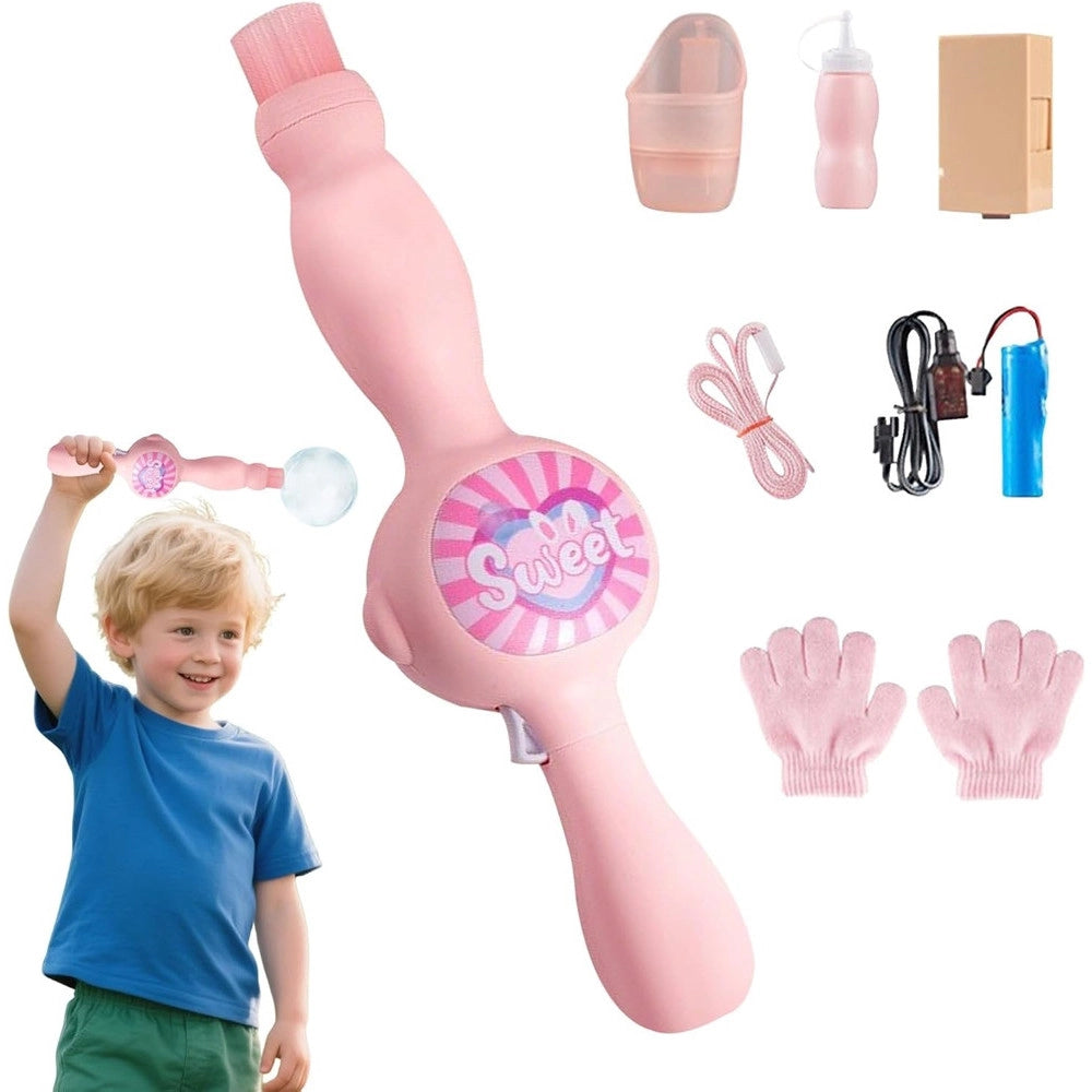 Trade Shop - Macchina Per Bolle Di Fumo Luce Colorata Per Feste Giocattolo Spiaggia Portatile Bambini -