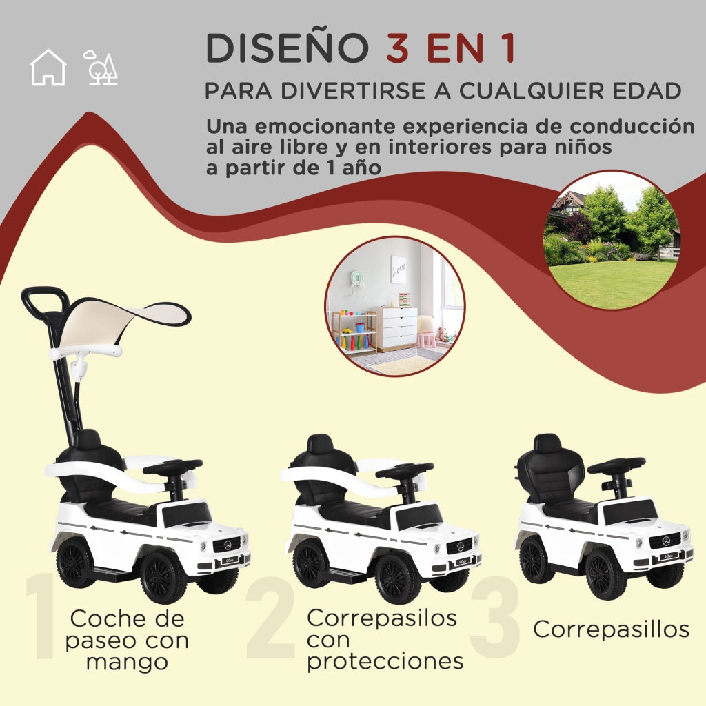 Correpasillos per Bambini Mercedes G350 ¨C Zephmum ¨C Bianco 85.5x40.5x95 cm