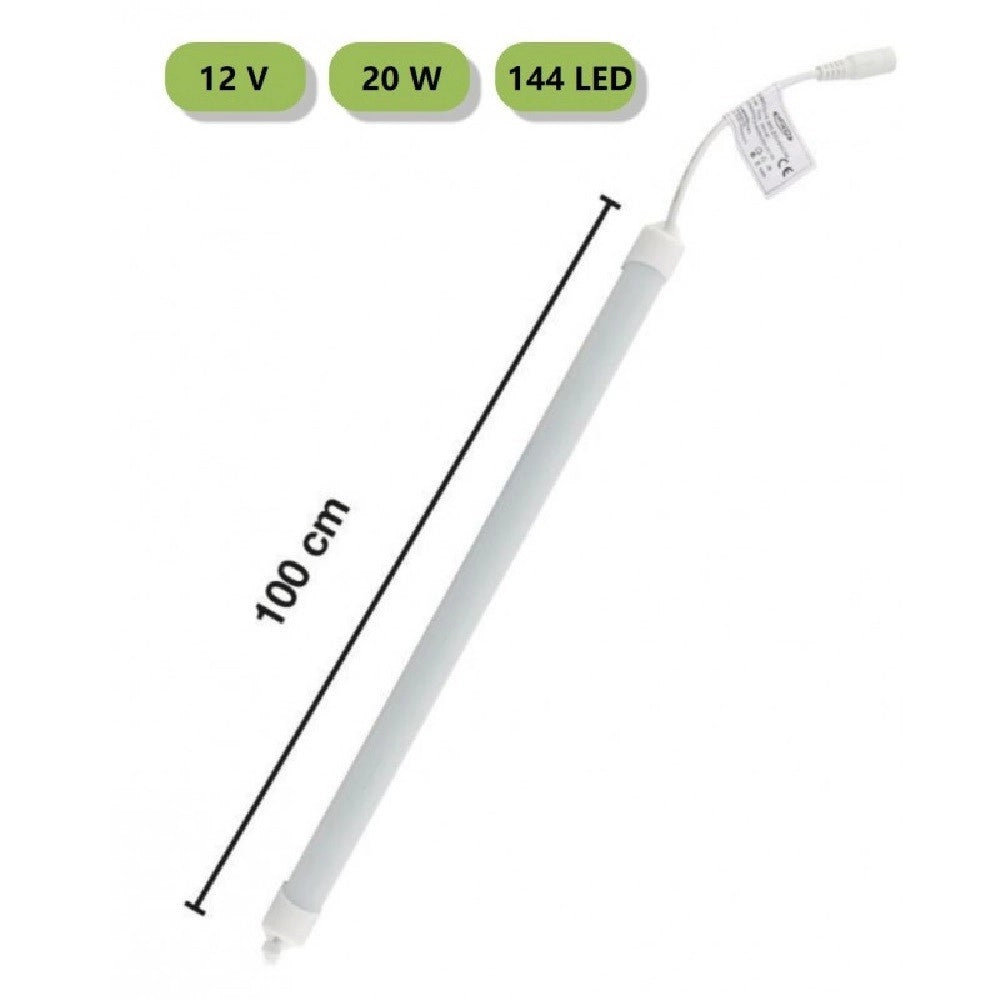 Trade Shop - Striscia Rigida Barra Led Profilo Alluminio 1mt Luce 3000k 4000k 6500k 3014-12v-1o - -bianco Freddo      -