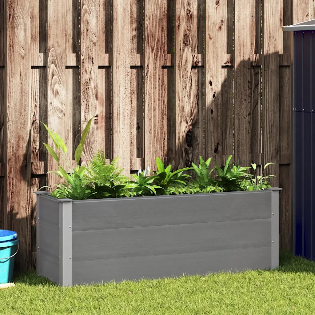 Fioriere | Cassetta per fiori | Letto Rialzato da Giardino in WPC 150x50x54 cm Grigio