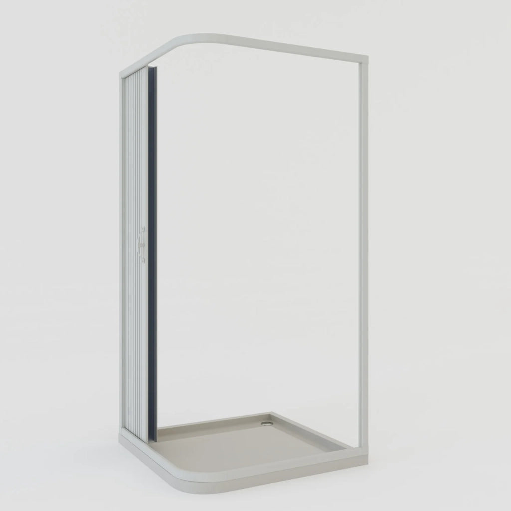 Box doccia a soffietto in PVC 100x100 cm H 185 mod. Aster con apertura laterale