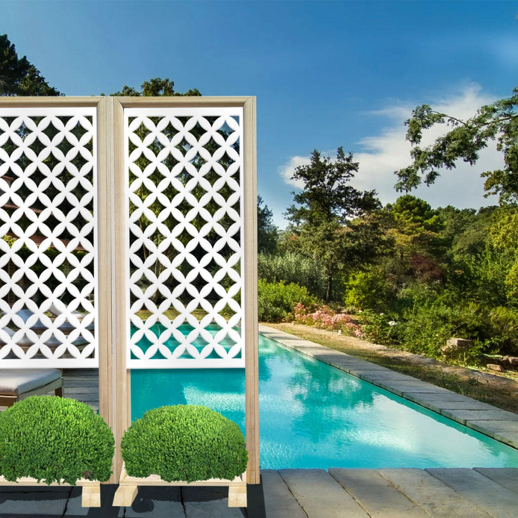 ROMBI - Separè - Paravento modulabile - 70x190cm - in Legno e PVC Colore: bianco