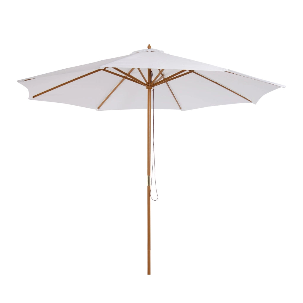 Ombrellone da Giardino Ø3 m Palo Ø38 mm in Legno Bianco