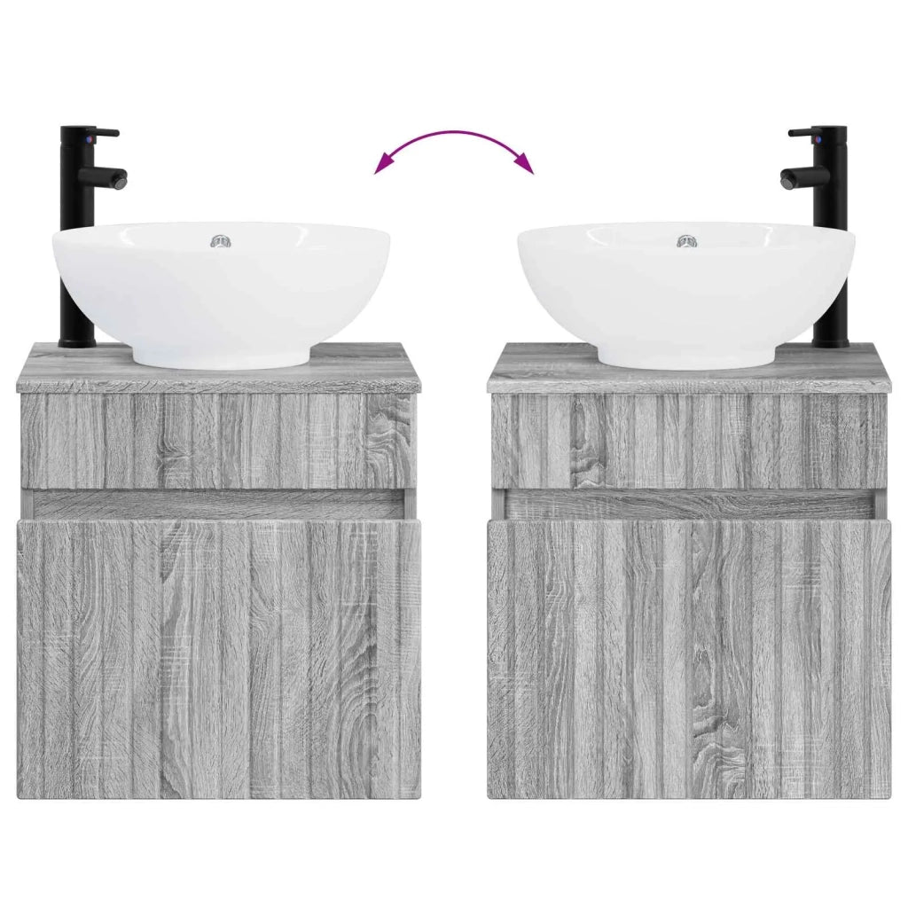 Mobile lavabo da parete Sonoma grigio 49 x 44,5 x 66,5 cm 890608