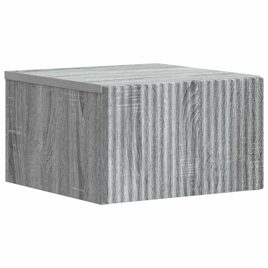 Comodino | Armadio da Notte | Mobiletto da notte a muro Grigio Sonoma 33 x 34,5 x 20 cm