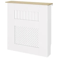 Copritermosifoni con Doghe e decorazione a Nido d'Ape, 78x19x81 cm, Bianco