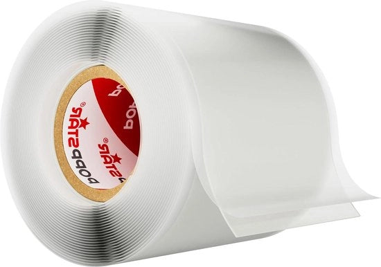 Tape silicona self-adesivo - 3m di lunghezza - nastro di riparazione e isolamento - trasparente - adatto per acqua e aria