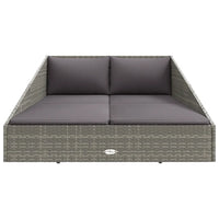 Lettino da Giardino Grigio 200x139 cm in Polyrattan cod mxl 73459