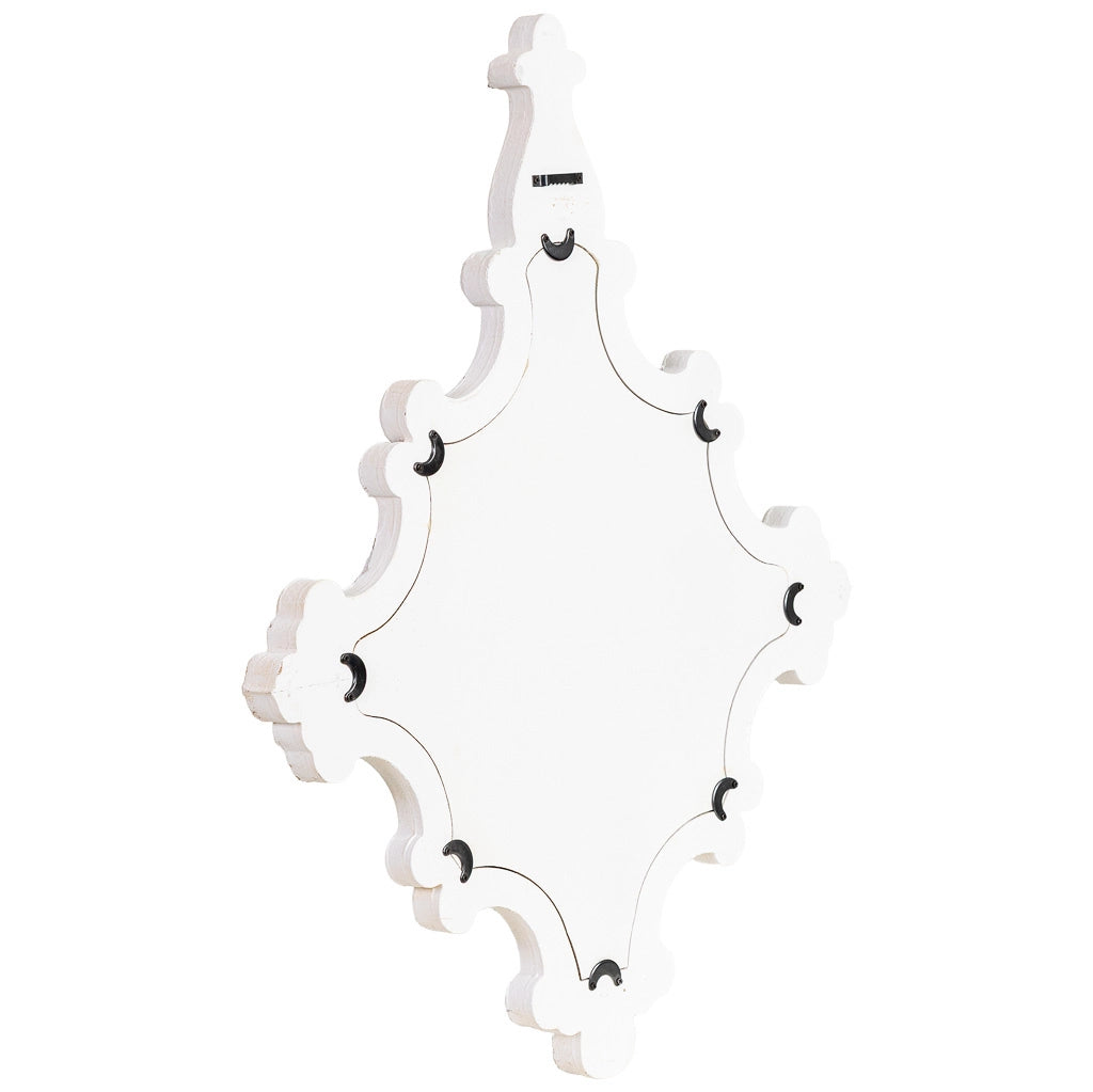 Specchio da parete in legno bianco 59x3,5x76h cm