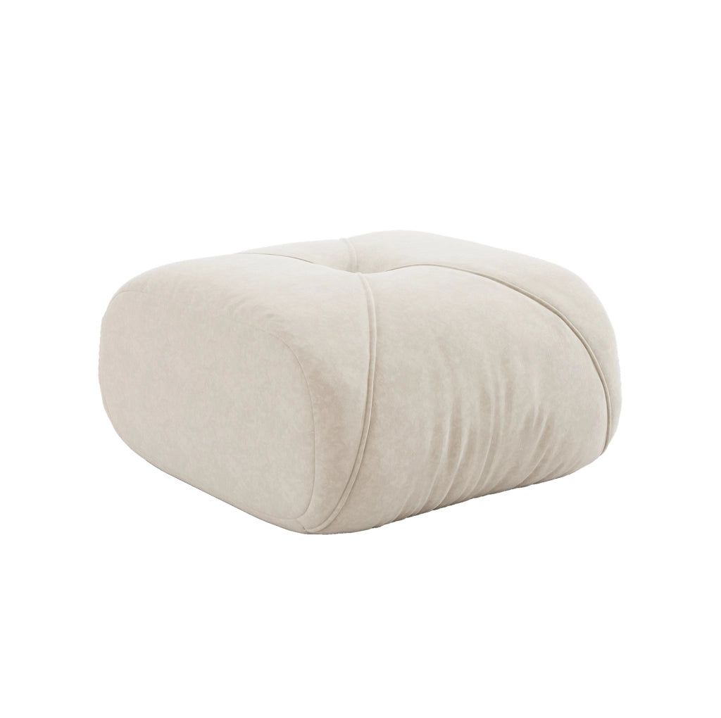 Pouf/Modulo divano modulare in chenille, colore beige chiaro