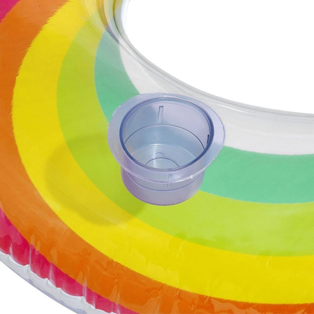 Trade Shop - Poltrona Gonfiabile Doppia Rainbow Dream 186x116 Cm Maniglie Portalattine 43648 -