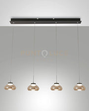 ARABELLA SOSPENSIONE AMBRA 4 LUCI RETTANGOLARE A LED 3000K - 32W - 3020 lm DIMMERABILE SMART C/ACC.