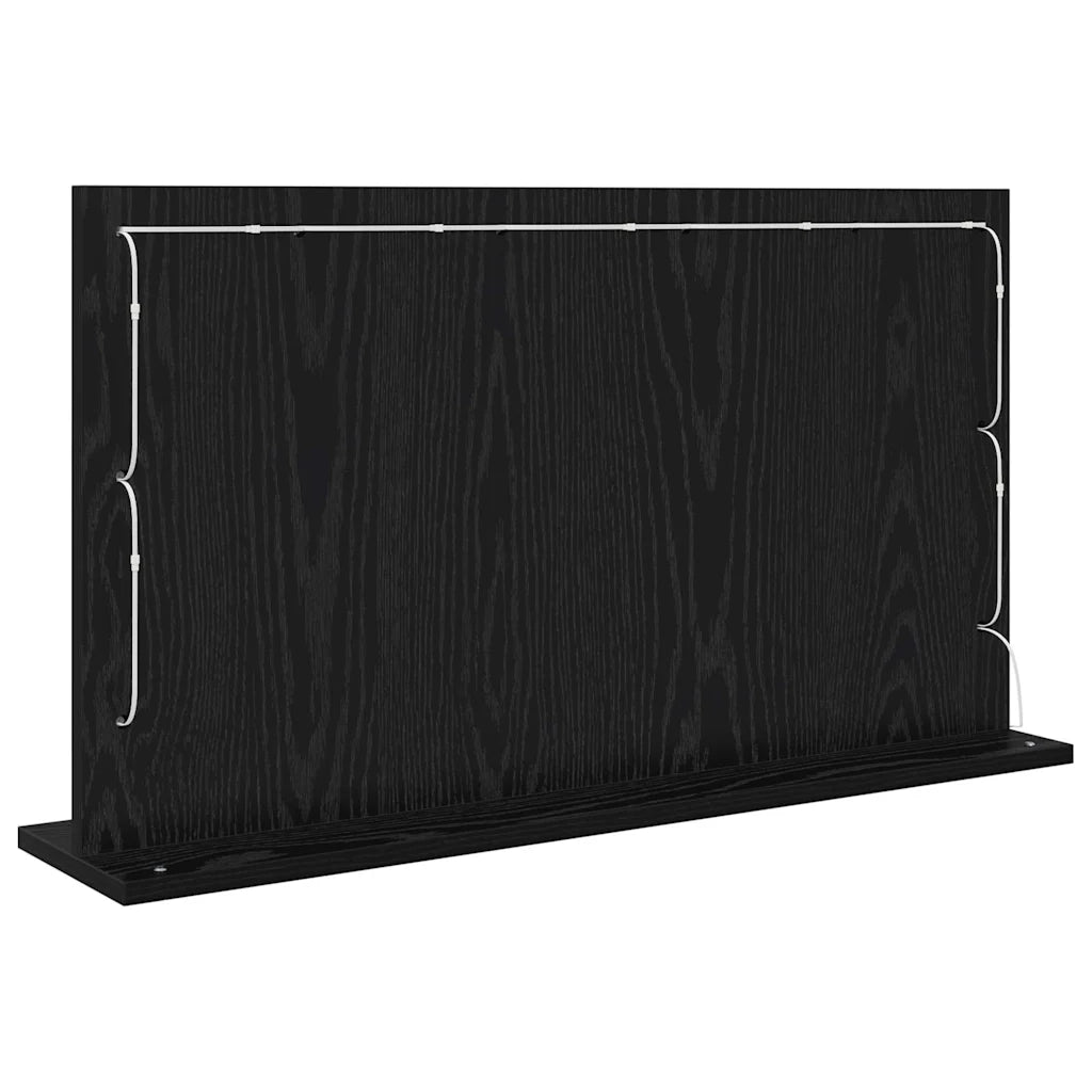 Specchio da Vanità Rettangolare Rovere Nero 80 x 45 x 18 cm 868318