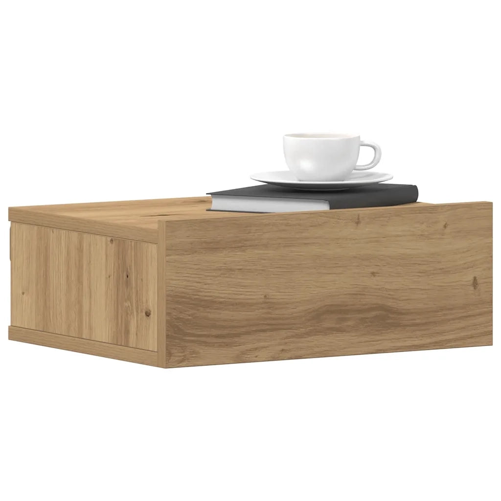 Comodini Pensili 2pz Rovere Artigianale 40x30x15 cm Truciolato 861122