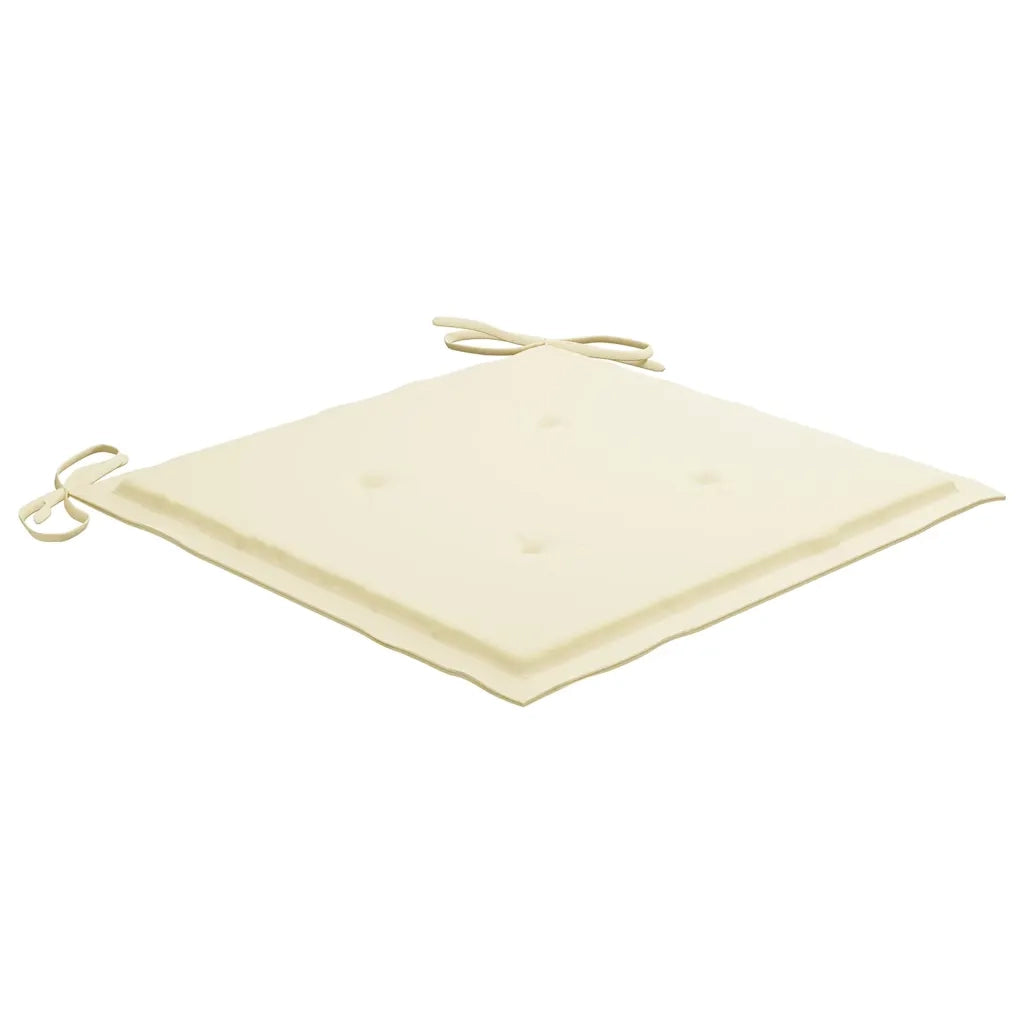Sedie da Giardino con Cuscini Crema 8 pz in Massello di Teak 3072919