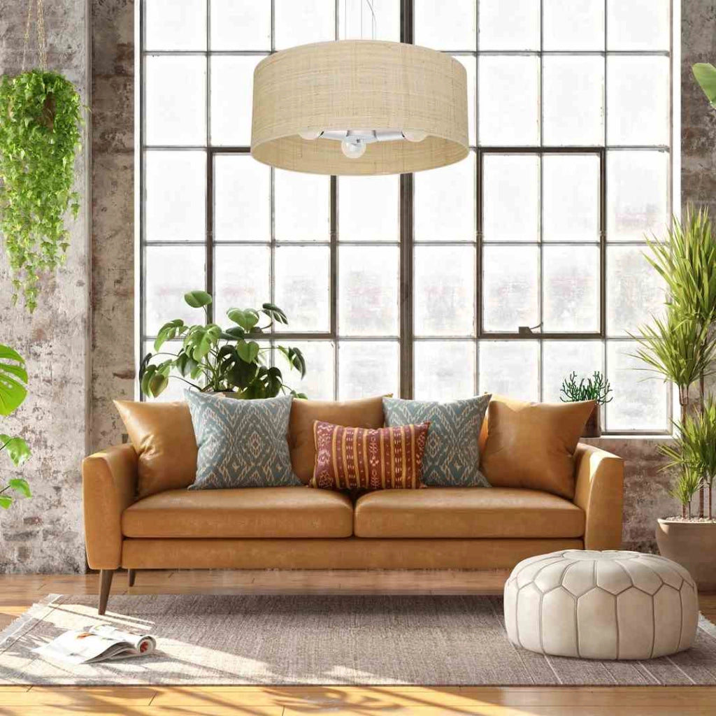 Lampadario sospensione Milagro Marshall MLP7490 Ø50 rattan