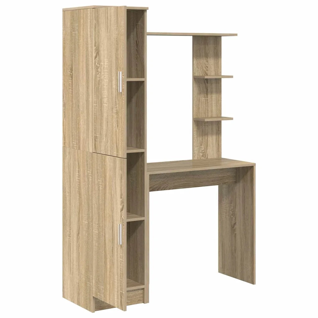 vidaXL Scrivania con Spazio di Archiviazione 2 pcs Rovere Sonoma