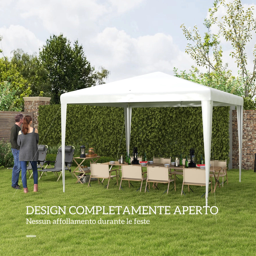 Gazebo da Giardino 3x3 m Portatile con Copertura Anti UV, Bianco