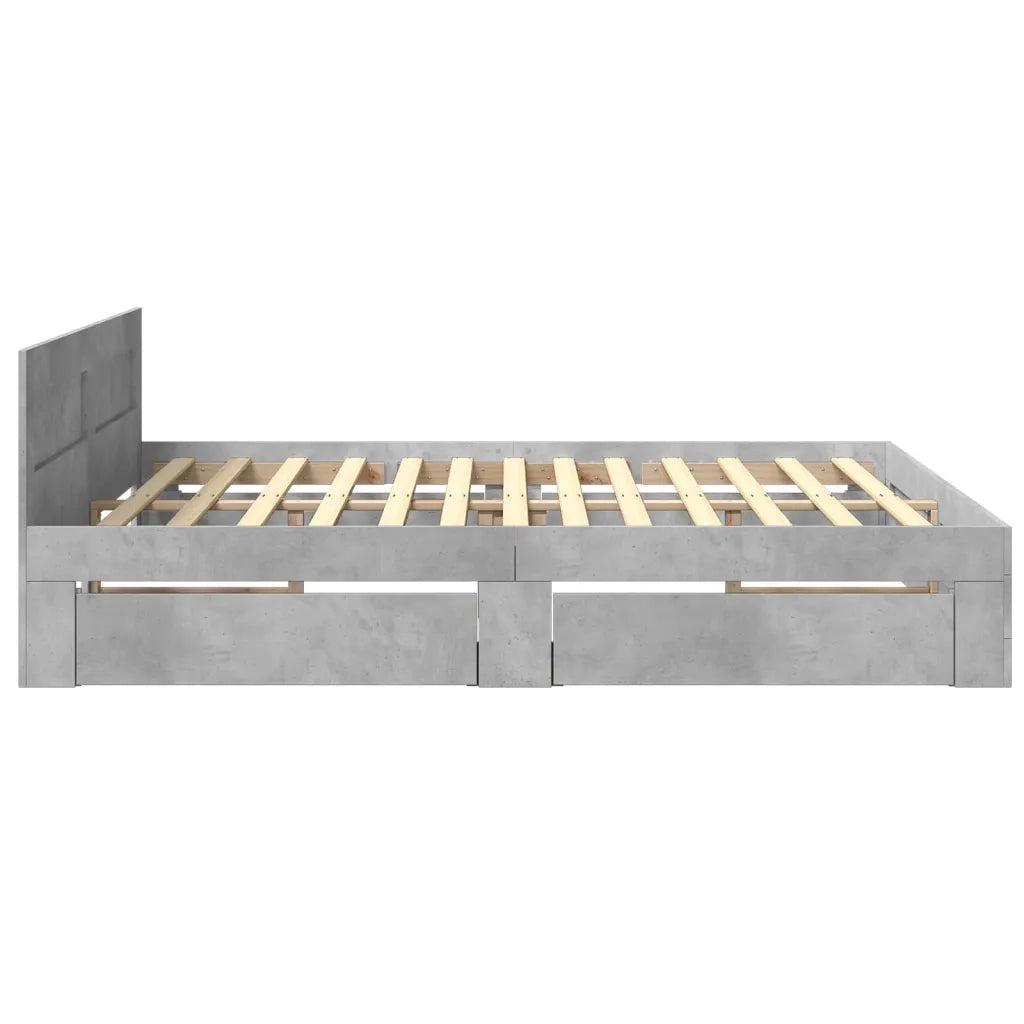 Giroletto Testiera Grigio Cemento 200x200 cm Legno Multistrato