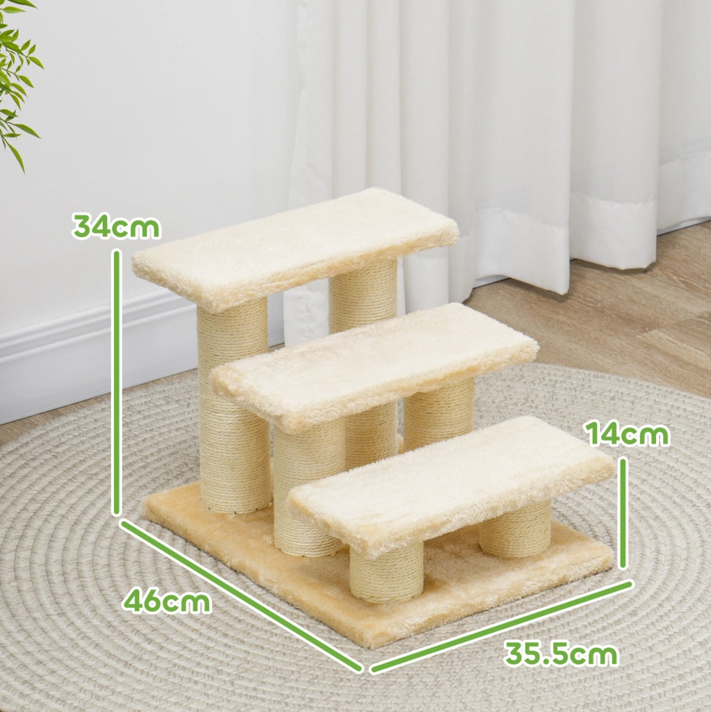 Scala per gatti e cani in beige, 45 x 35 x 34 cm