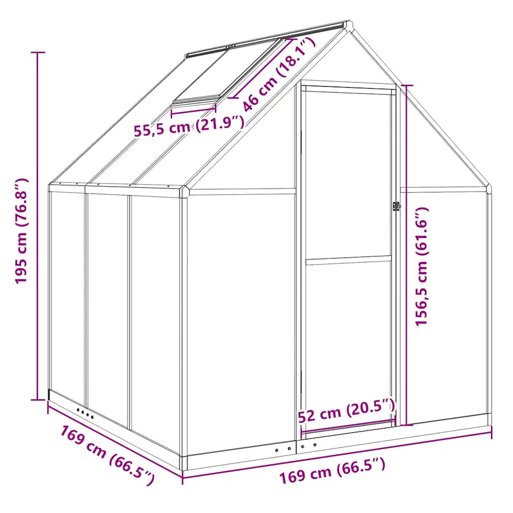 vidaXL Telaio Serra con Base Antracite 169x169x195 cm in Alluminio